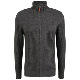 Strickjacke BLEND "Strickjacke BHOteros", Herren, Gr. L, grau (charcoal mix), Obermaterial: 100% Polyacryl PAN., Strickjacken Strickjacke