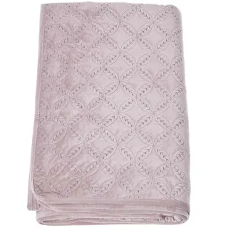 Homescapes Tagesdecke Samt 200/200 cm, geometrisch gemustert , Altrosa , Textil , Grafikmuster , Quadratisch , 200x200 cm , Heimtextilien, Bettwäsche & Leintücher, Tagesdecken