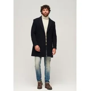 Superdry für Herren. M5011885A Town Merchant Store marineblauer Mantel (XXL), Lässig, Wolle, Langarm