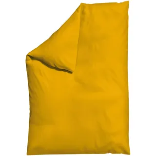 schlafgut Bettdeckenbezug Woven Satin Currygelb 135 x 200 cm