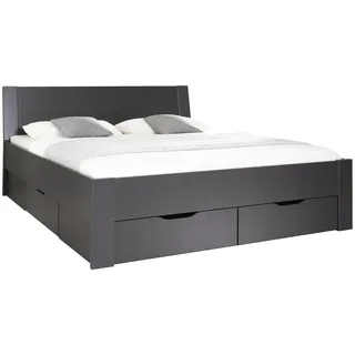 Xora Stauraumbett , Grau , Holzwerkstoff , 4 Schubladen , 160x200 cm , Blauer Engel, Goldenes M, Made in Germany , Lattenrosthöhe individuell einstellbar, in verschiedenen Holzdekoren erhältlich, mit Schubkästen, in verschiedenen Größen erhältlich , Babymöbel & Kindermöbel, Kinderzimmer & Jugendzimmer, Kinderbetten, Kinderbetten & Jugendbetten