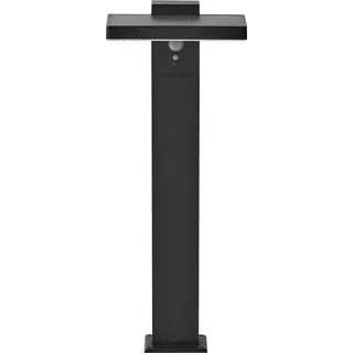BELIANI Solar LED-Pollerleuchte Schwarz Aluminium 50 cm Hoch Modern mit Montageplatte Outdoor Garten Einfahrt Beleuchtung Außenlampe Wegeleuchte - Schwarz