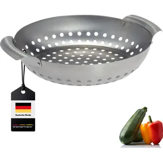 bremermann Grillkorb rund 27 x 6 x 22,5 cm Edelstahl Grillpanne Grillplatte