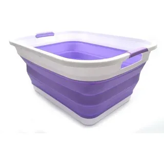 Portabeler Plastik-Waschbecken 41L mit Tragegriff, leichtes Design, in Blau