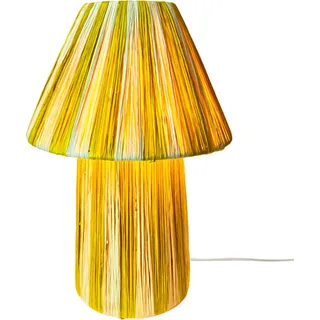Boho Deko Tischlampe Nachttischlampe Morjan Beige Gelb - Beige, Gelb
