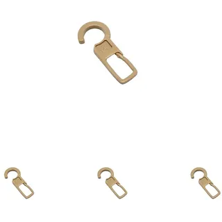 GARDINIA Faltenlegehaken für Gardinenringe, Vorhang- und Gardinenhaken für Ringe, 10 Stück, Ø Öse 10 mm, Kunststoff, Natur (Packung mit 4)
