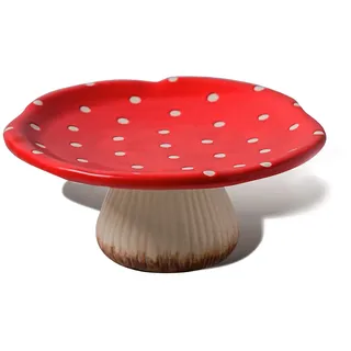 RESVUGA Pilz Kuchen Stand, 9 in Polka Dot Sicherheit Keramik Display Platte Serving Table, Nette Abendessen Teller, Pasta für Mehr.