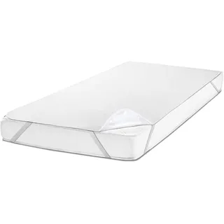 Setex wasserdichter Molton Matratzenschutz Fixspann 200 x 200 cm, Matratzenschoner aus 100% Baumwolle in weiß