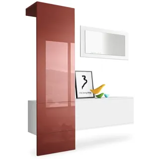 Vladon Garderobe Carlton Paneel in Bordeaux Hochglanz , Holzwerkstoff , 156x193x35 cm , Garderobe, Garderoben-Sets & Garderoben-Serien, Garderoben-Sets