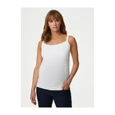 Womens M&S Collection Cotton Rich Secret SupportTM Nursing Vest - White, White, UK 20 (EU 48) Größere Oberweite