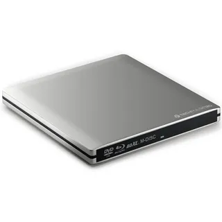 techPulse120 USB 3.0 Typ-C externer Blu-ray Brenner 3D M-Disc BDXL 100GB Burner Superdrive Blueray Laufwerk BD DVD CD Slim für Computer Notebook Ultrabook Windows MacOS Apple iMac MacBook Alu Silber