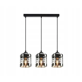 FKL DESIGN Home Deco Deckenlampe Pendellampe Hängelampe Wandlampe 3 x E27 Leuchte Pendelleuchte Kugel Schwarz Kupfer Transparent 923