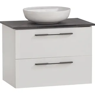 Waschtisch 66 cm mit Aufsatzbecken weiß matt MESA-80 - Weiß