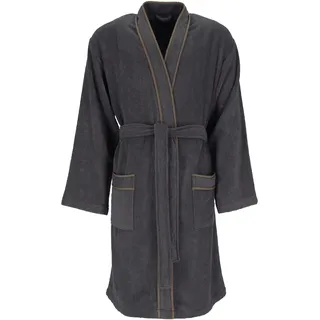 Herrenbademantel VOSSEN "Jack, ideal für Sauna & Spa, Hotelbademantel, Morgenmantel" Gr. M, grau (graphit), L:120cm, Baumwolle, Hausmäntel, Herrenbademantel