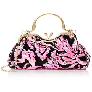 FELIPA Women's Damen Handtasche Clutch, SCHWARZ PINK