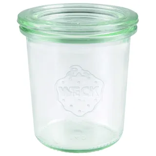 Weck 761 Sturzglas 140 ml (Hochwertiges Einweck, Einmach Glas mit Glasdeckel, zum Einkochen; Hitzebeständig, Mikrowellengeeignet, Backofengeeignet; Rundrandglas) 12 Stück durchsichtig