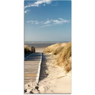 Artland Glasbild »Nordseestrand auf Langeoog - Steg«, Strand, (1 St.), in verschiedenen Größen, beige