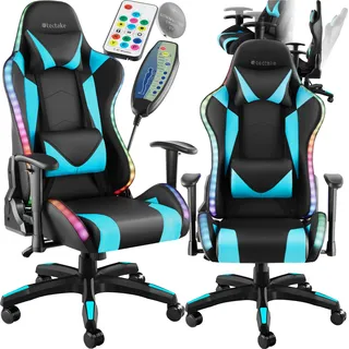 tectake® Gamingstuhl Tartaros ergonomische Form, mit verstellbarer Rückenlehne