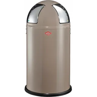 Wesco Doppel-Mülleimer Push Two, Duo Mülleimer, Doppelmülleimer, Abfalleimer, Stahlblech, Warm Grey, 2 x 25 L, 175861-57 - Braun