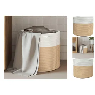 vidaXL Aufbewahrungskorb Beige und Weiß Ø40x35 cm Baumwolle