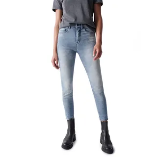 Salsa Jeans Faith, Push IN, Cropped Hose, IN GEWASCHENEM Denim