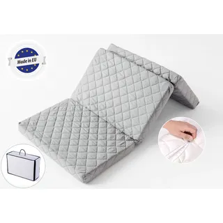 Klappmatratze Reisematratze 140x70cm grau 7cm hoch, Faltbare Matratze Reisebett Gästebett Matratze Klappbar für Baby Reisebett oder als Gästematratze - Grau