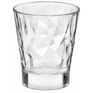 Bormioli Rocco 350238 Diamond Trasparente Schnapsglas, Shotglas, Stamper, 80 ml, Glas, transparent, 6 Stück