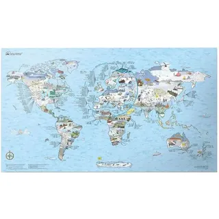 Awesome Maps Snow Trip Karte - Multicolour - One Size