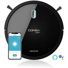 Cecotec Saugroboter Conga 1090 Connected Force. App Control, 1400 Pa, Vakuum, Sweep, Scrub and Wipe, Alexa und Google Assistant, Spezialbürste für Haustiere