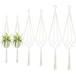 ZeniPremunz 6Pcs Makramee blumenampel,80/90/100cm Blumenampel hängend innen,Hängetopf für Pflanzen,Blumenampels innen,makramee wandbehang Geeignet für Decken, Terrasse & Balkon