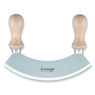 triangle 43 212 14 02 Wiegemesser 14 cm, zweischneidig mit Holzgriff Made in Solingen/Germany professionelle Qualität Kräutermesser