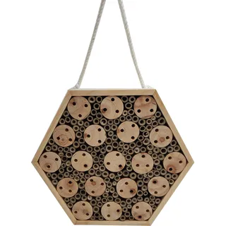 Dehner Natura Premium Insektenhotel Rosario, Insektenhaus/Nistkasten für Bienen/Schmetterlinge/Käfer, ca. 30 x 26 x 8 cm, aus FSC-zertifizierten Kiefernholz, Natur