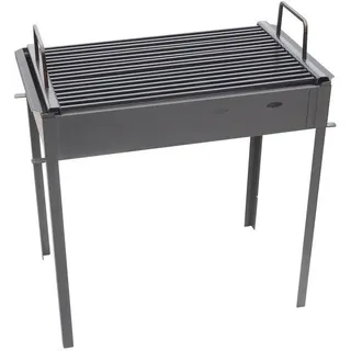 Unyqoos® Tragbarer, platzsparender Holzkohle-Campinggrill – klappbar, aus hitzebeständigem Stahlblech, schnell einsatzbereit für Reisen & Festivals - Grau