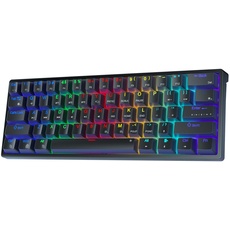 AULA Gaming Keyboard 60 Prozent - Anpassbare RGB-Beleuchtung für Gaming Tastatur Klein für PC,Hot-Swap-fähig Beleuchtete Tastatur Mechanisch,Typ-C Gaming Tastatur 60 Prozent,Roten Schaltern-Schwarz