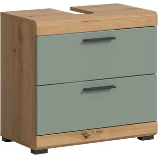 xonox.home Waschbeckenunterschrank 2 Schubladen 60 x 56 cm Salbeigrün