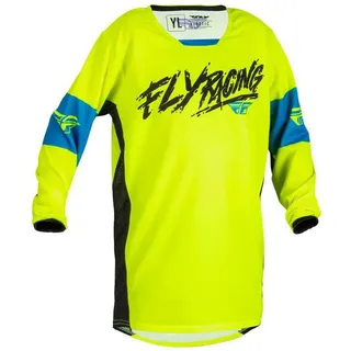 Fly Racing 70202 Langarm-trikot - Khaos Black / Hi-Vision - 9-11 Jahre