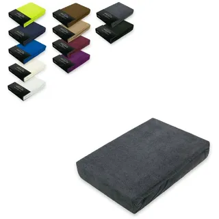 EXKLUSIV HEIMTEXTIL Spannbettlaken Frottee 200 x 220 cm Anthrazit