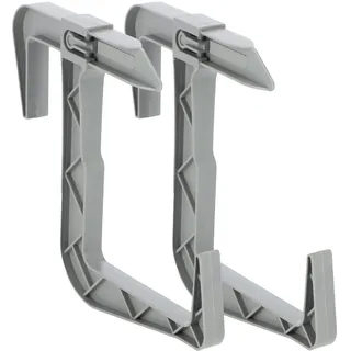 KADAX Blumenkastenhalterung ohne Bohren, Balkonkastenhalter im Set, verstellbare Haken und Halter für Blumenkasten, Blumenkastenhalterung für Balkon und Fensterbank (2 Stück, Grau)