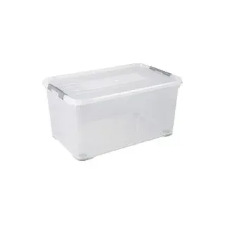Curver 243857 Aufbewahrungsbox HANDY stapelbar (L x B x H) 800 x 500 x 390 mm Transparent, Silber 1