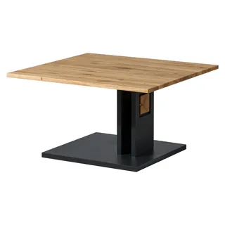 MASSIVMOEBEL24.DE Couchtisch Wildeiche 80x80x43 natur lackiert / geölt KITZBÜHEL #104 - Schwarz