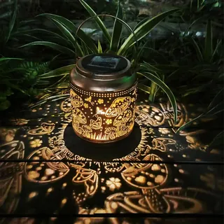 Solarlaterne-Wasserdichte Gartenleuchten für den Außenbereich,hängende LED-Dekoration aus Metall,Solarprojektor für den Garten,Geschenke für Terrassen,Innenhöfe,Gehwege und Rasenflächen (Pilz)
