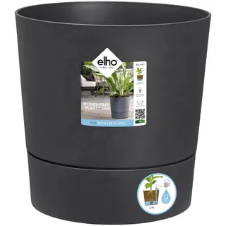 elho Greensense Aqua Care Rund 30 mit Integrierte Wasserspeicher - Blumentopf für Innen & Außen - 100% recyceltes Plastik - Ø 29.5 x H 29.1 cm - Grau/Holzkohlengrau