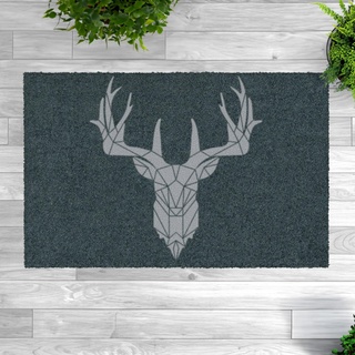 MOCAVI Mat Fußmatte Hirsch-Motiv außen & innen 45x70 cm Schuh-Teppich, Jagd Geschenk, Deko Eingangsbereich, außen, Matte, Haustür, Fußabtreter, Landhaus, Country,