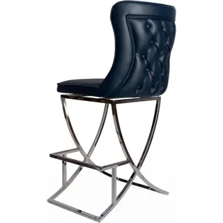 Barhocker Stuhl Hocker Design Tresen Lehnstuhl Bar Tresen Stühle Lounge Leder - Schwarz