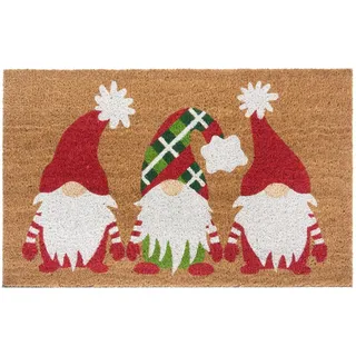 Hanse Home Kokosmatte , Multicolor, Hellbraun , Naturmaterialien , Weihnachten , rechteckig , 45x75 cm , rutschfest, für Fußbodenheizung geeignet, rutschhemmend, pflegeleicht, widerstandsfähig , Teppiche und Böden, Schmutzfangmatten, Fußmatten