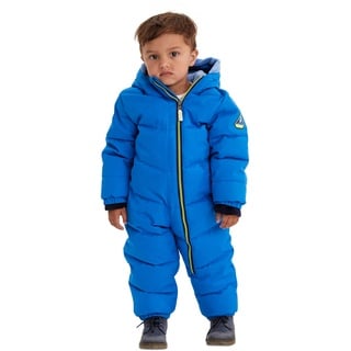 KILLTEC Skioverall Kinder Twinkly MNS ONPC B - Overall in Daunenoptik - Schneeanzug mit Kapuze - Winteranzug mit flauschigem Innenfutter, neon blau, 98/104