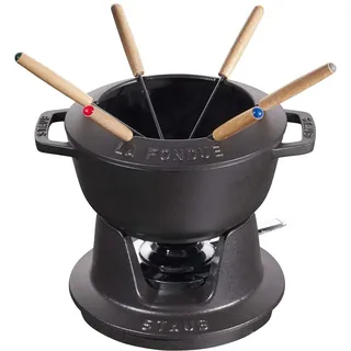 Staub Fondue Set mit 6 Gabeln, Gusseisen,