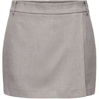 Hosenrock ONLY "ONLLINDA HW MEL SKORT TLR NOOS", Damen, Gr. S (36), fungi detail:melange, Web, Obermaterial: 97% Polyester, 3% Elasthan, meliert, kurz, Röcke Hosenrock, Materialmix