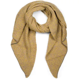 styleBREAKER XXL-Schal "Asymmetrischer Zacken Muster Web Schal" 1 Stk., curry, grau