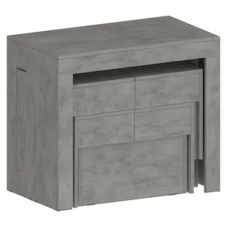 Tisch- und Stuhlset Dadamoni, Mehrzweckkomposition, Set mit Konsole und 2 ausziehbaren Bänken, 100 %  Italy, 66 x 25 x 45 cm, Grau - Grau
